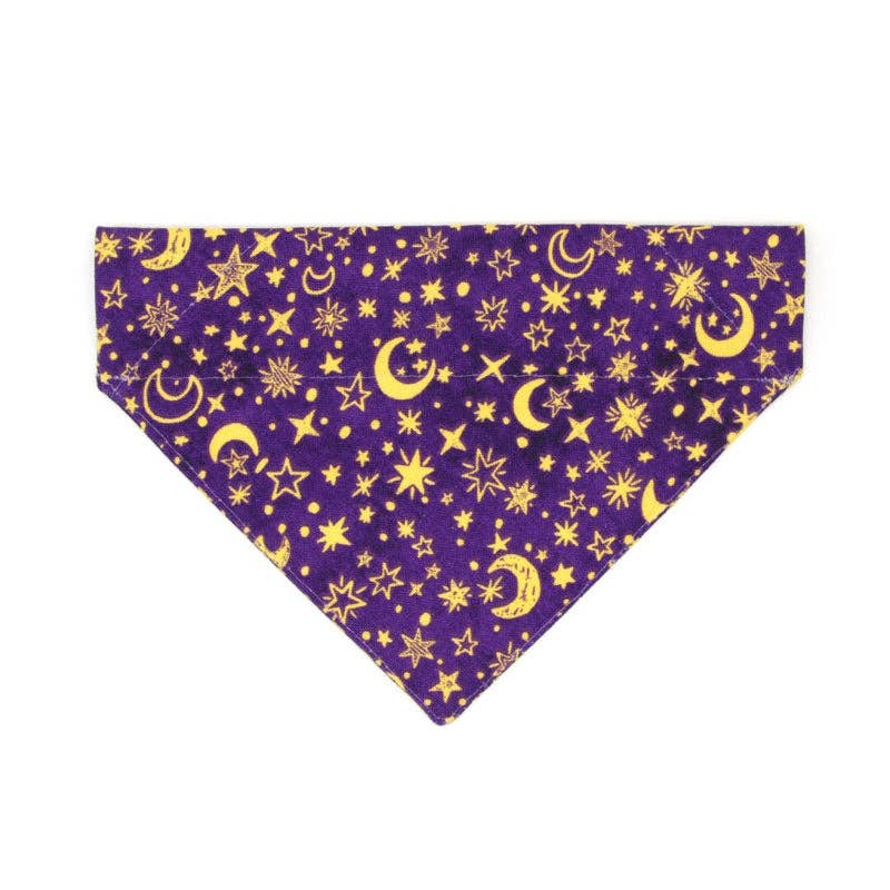 Made By Cleo - "Moonlight Purple" - Moon & Star Bandana for Cat + Small Dog